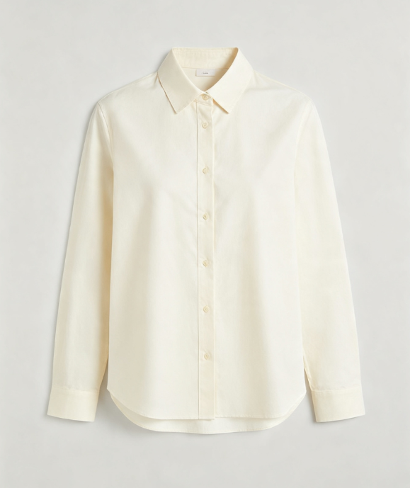 Women Simple Basic Lapel Long Sleeve Shirt, Elegant Office Commuter Cotton Blouse Top
